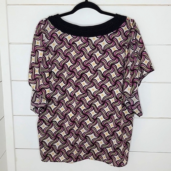 NICOLE by Nicole Miller xl flowy short sleeve blouse - Picture 2 of 6